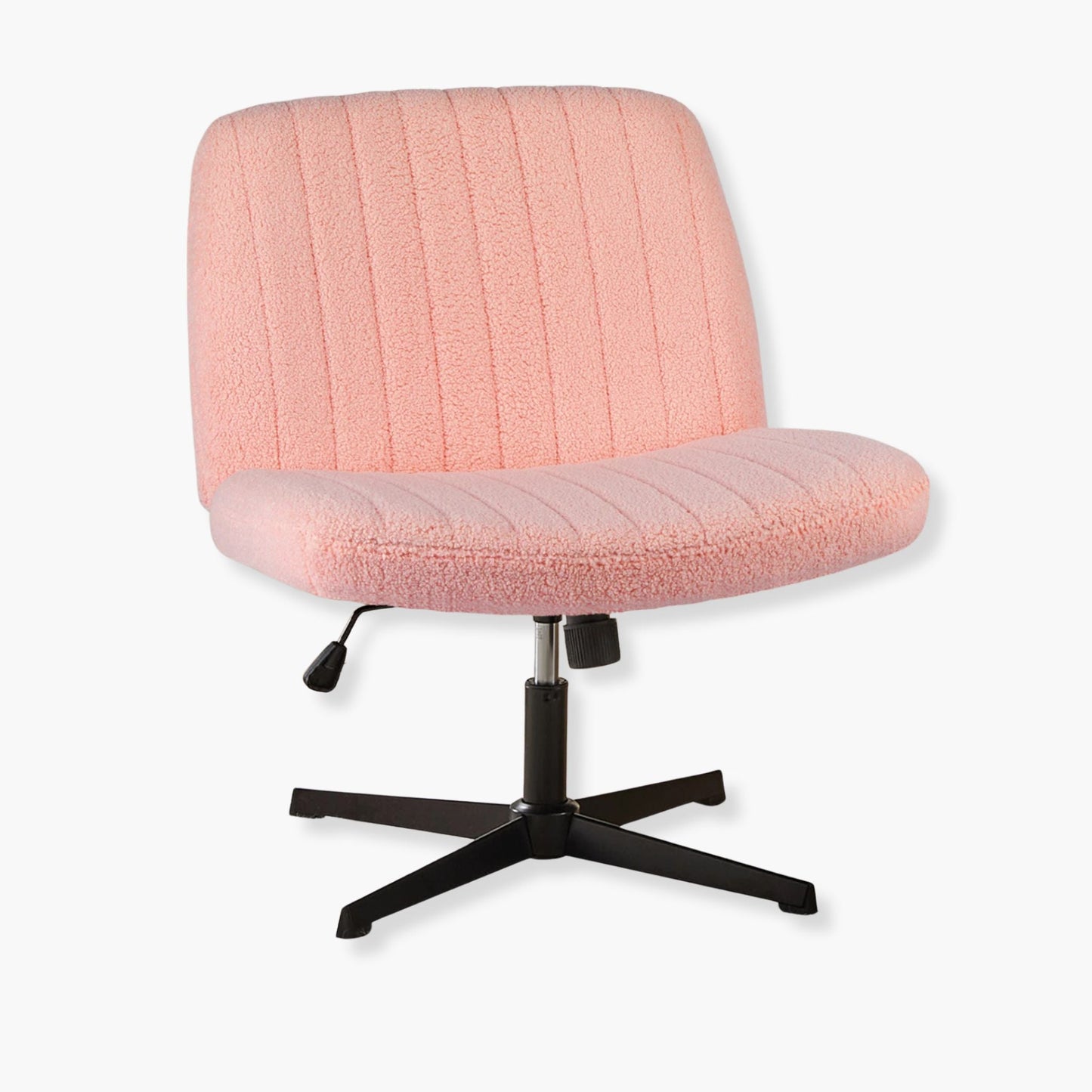 Chaise de bureau rose velours à assise large