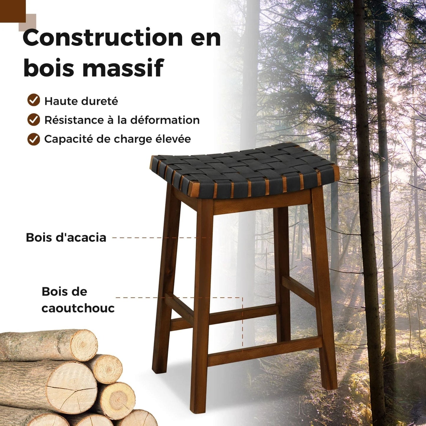 Tabouret de cuisine en bois | UT. Unique