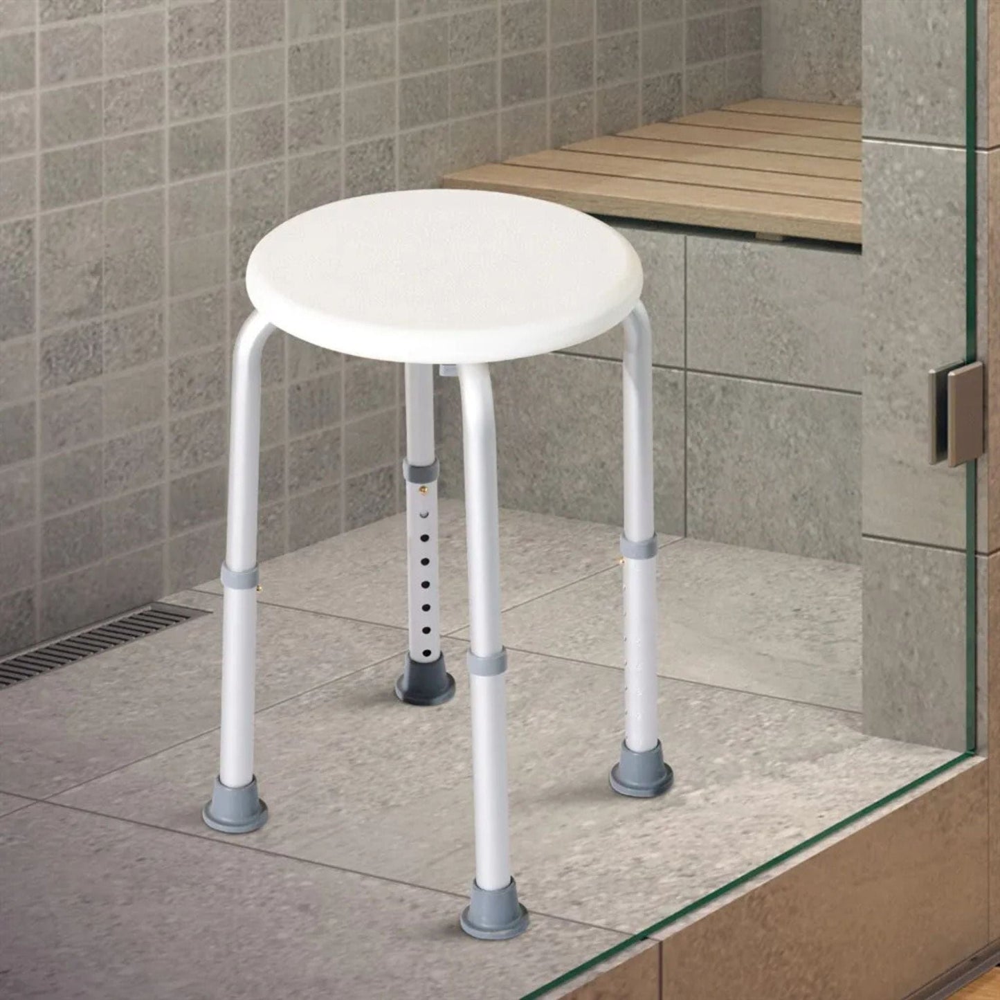 Tabouret de Douche Antidérapant Blanc