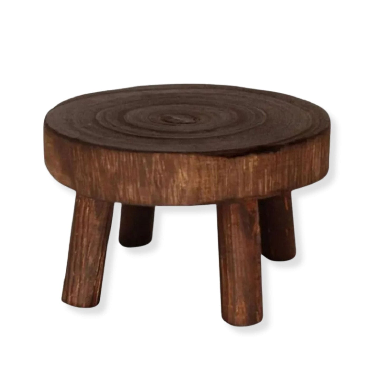 Tabouret plante en bois | UT. Large / Bois brun