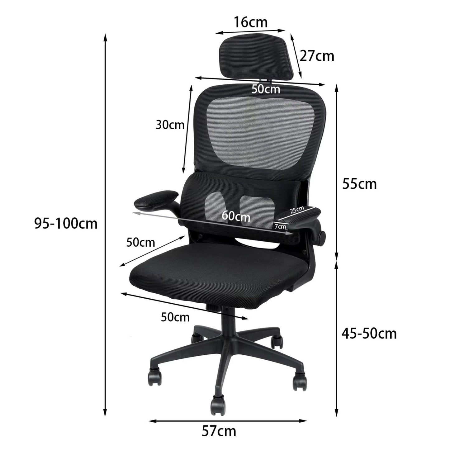 Chaise de bureau à roulettes avec appui-tête