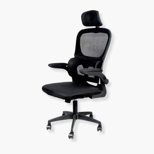 Chaise de bureau à roulettes avec appui-tête Noir