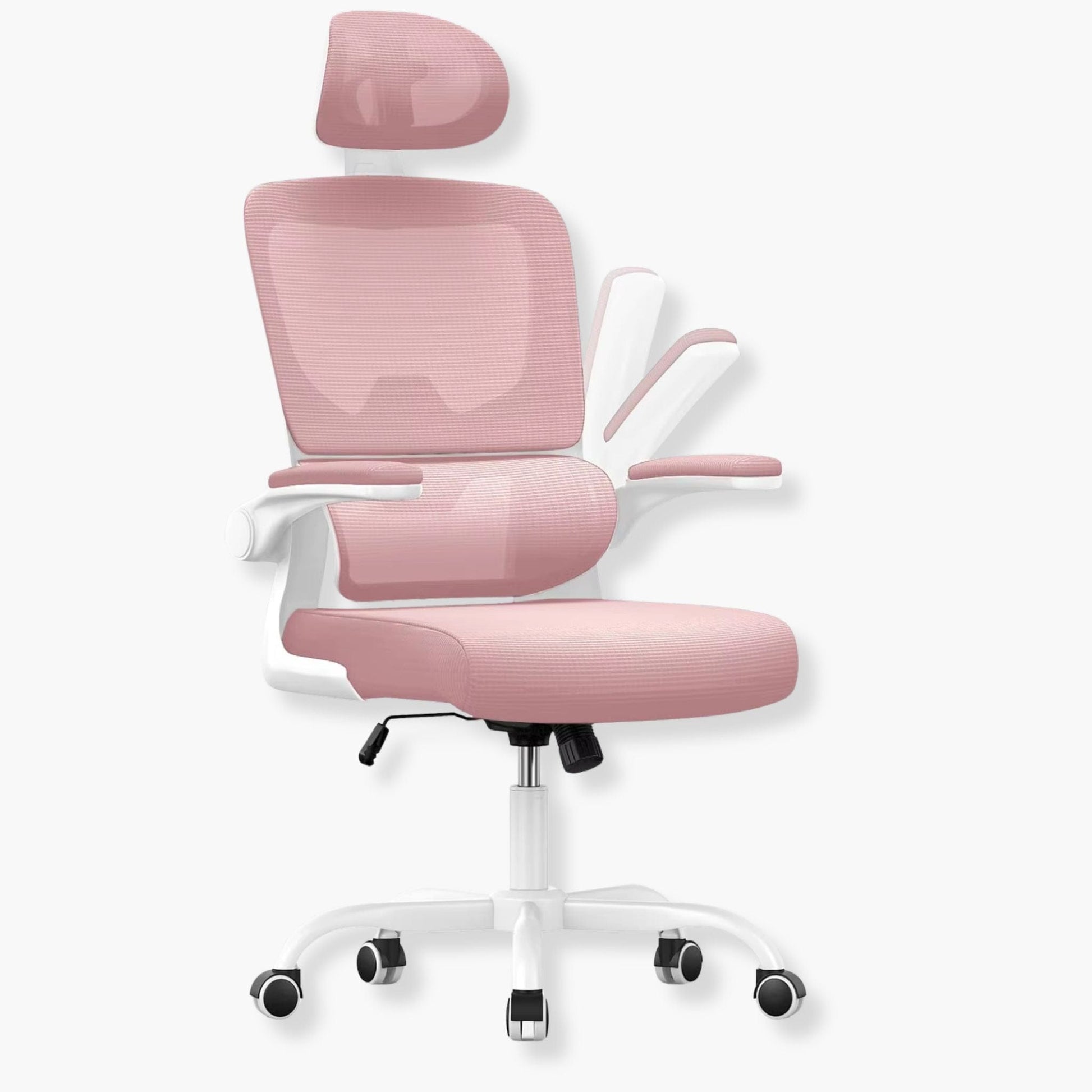 Chaise de bureau à roulettes ergonomique  Rose
