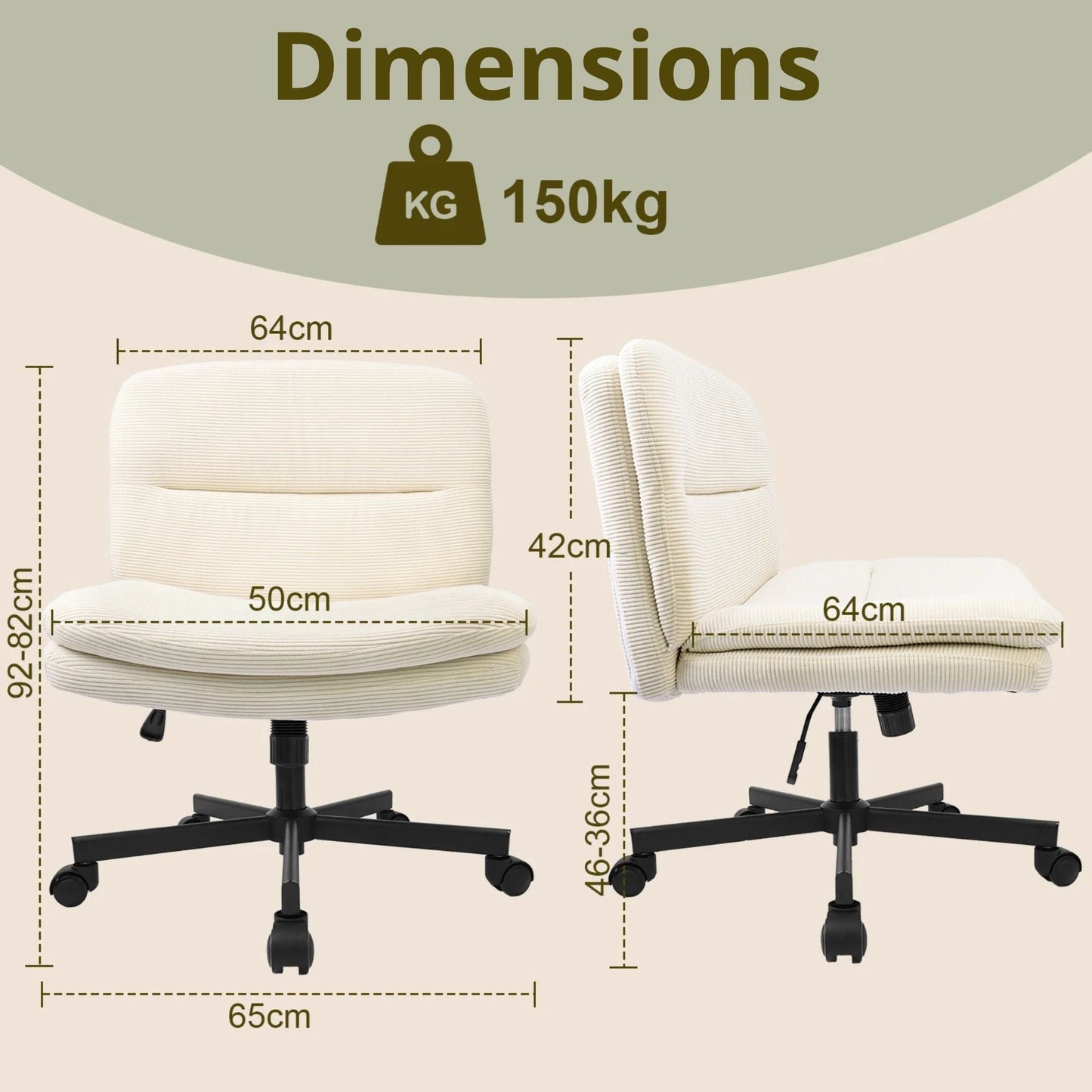 Chaise de bureau beige