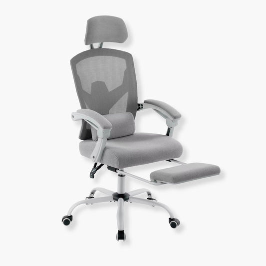 Chaise de bureau ergonomique avec repose-pied extensible