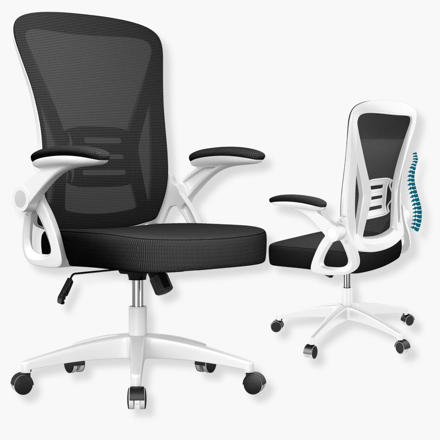 Chaise de bureau pivotante  Noir et blanc