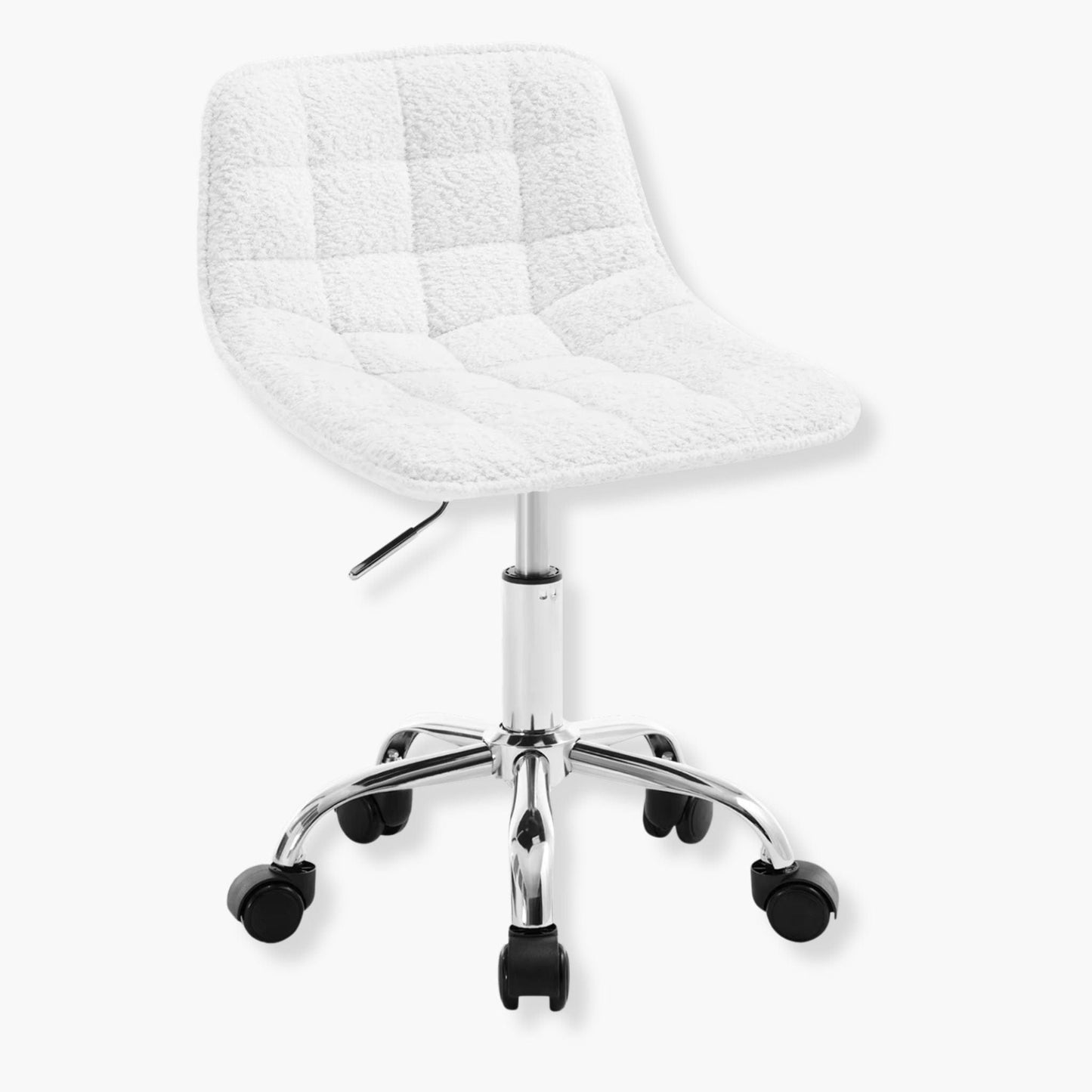 Chaise de bureau velours compacte et texturée Blanc