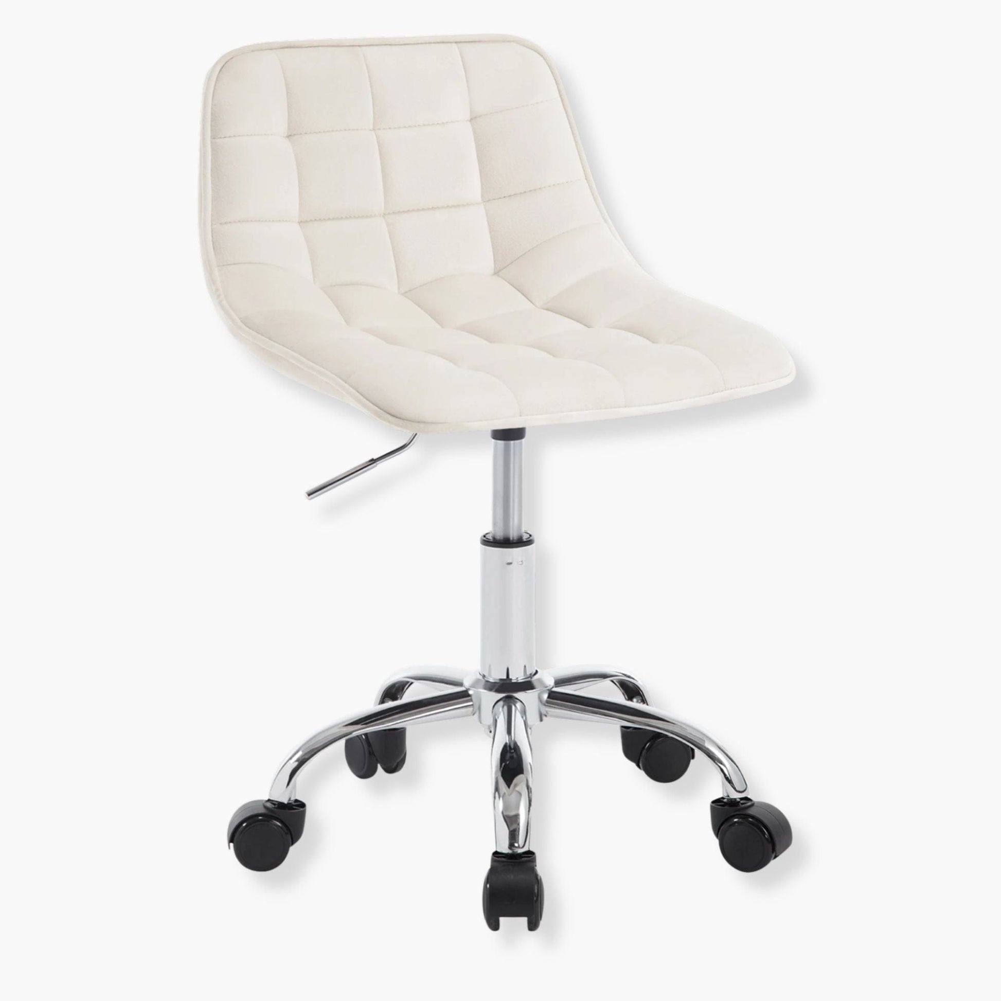 Chaise de bureau velours compacte et texturée Crème