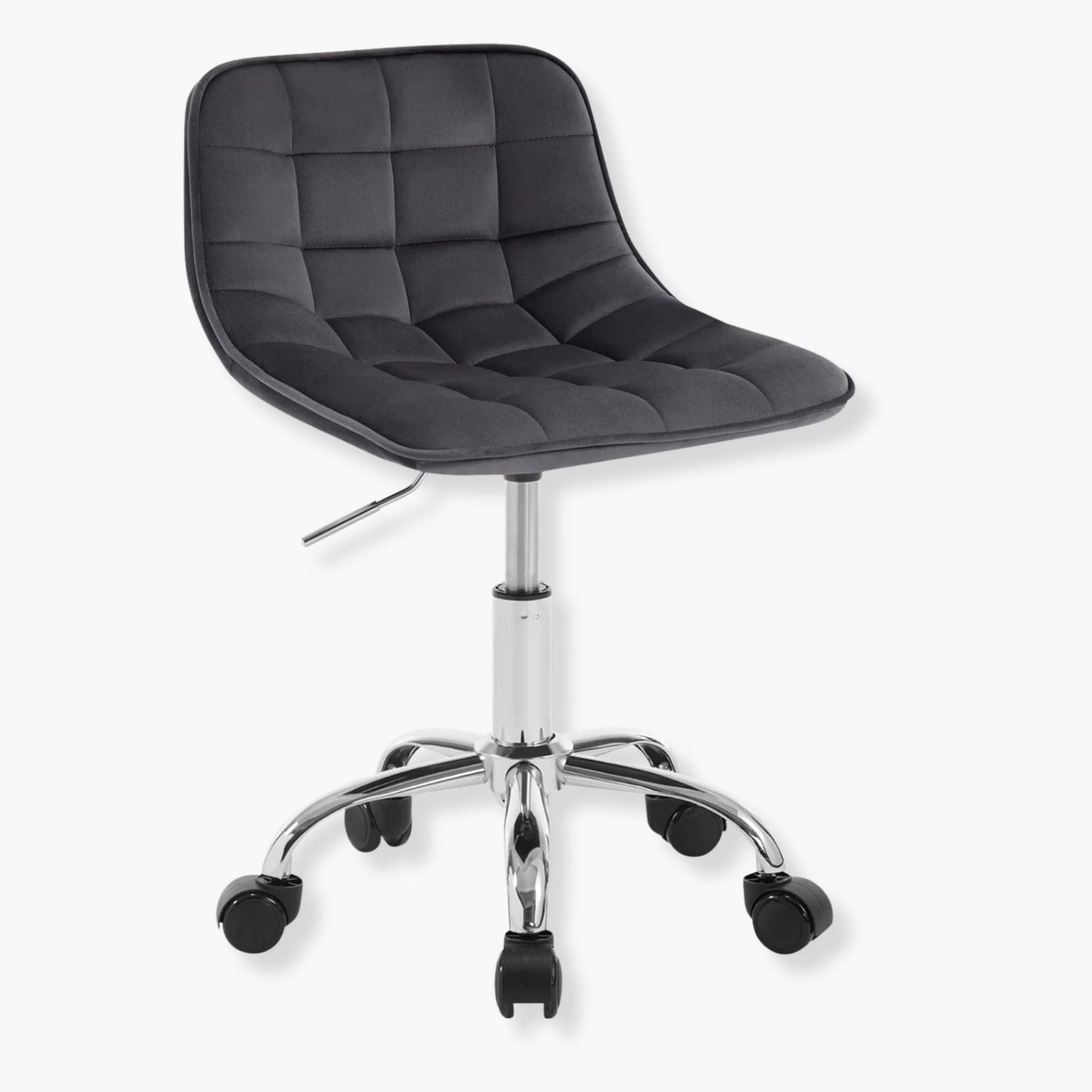 Chaise de bureau velours compacte et texturée Noir