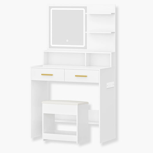 Coiffeuse avec tabouret | UT. Blanc