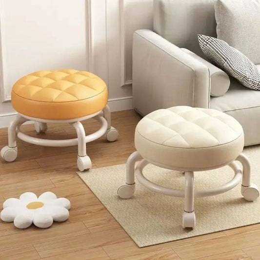 Tabouret avec roulettes | UT. Blanc