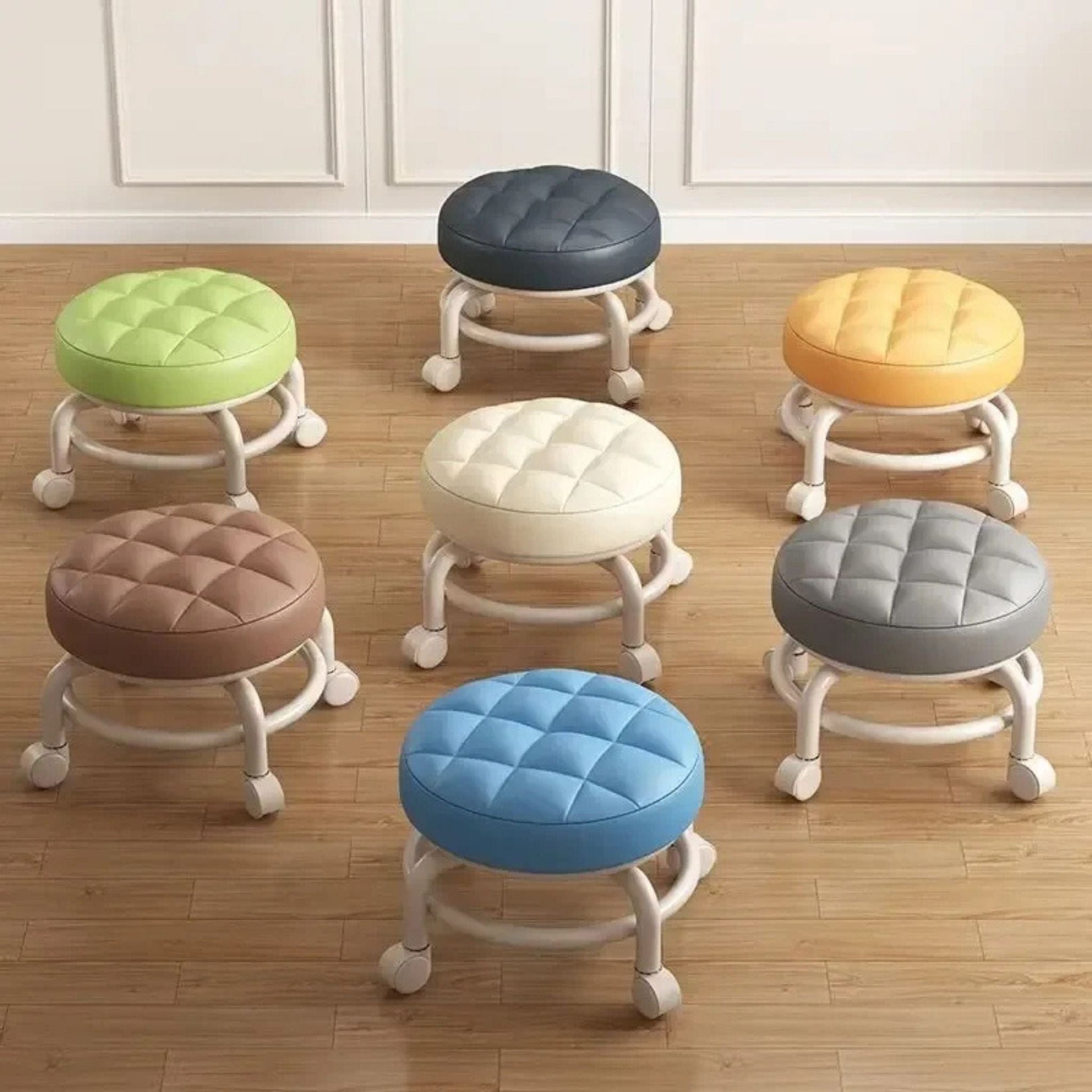 Tabouret avec roulettes | UT. Gris