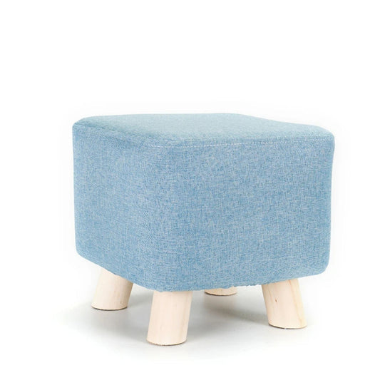 Tabouret Cube en Bois Bleu