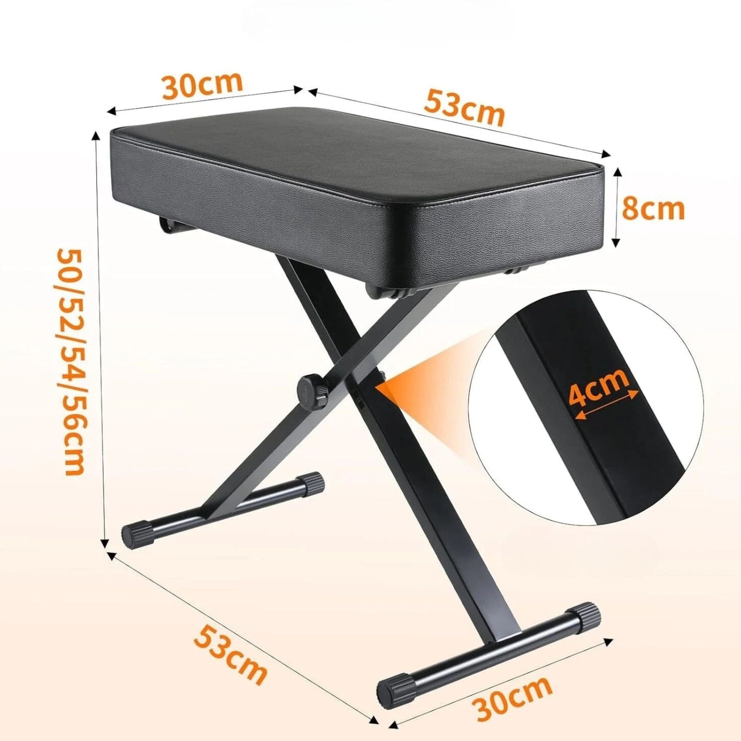 Tabouret de piano réglable | UT. Noir