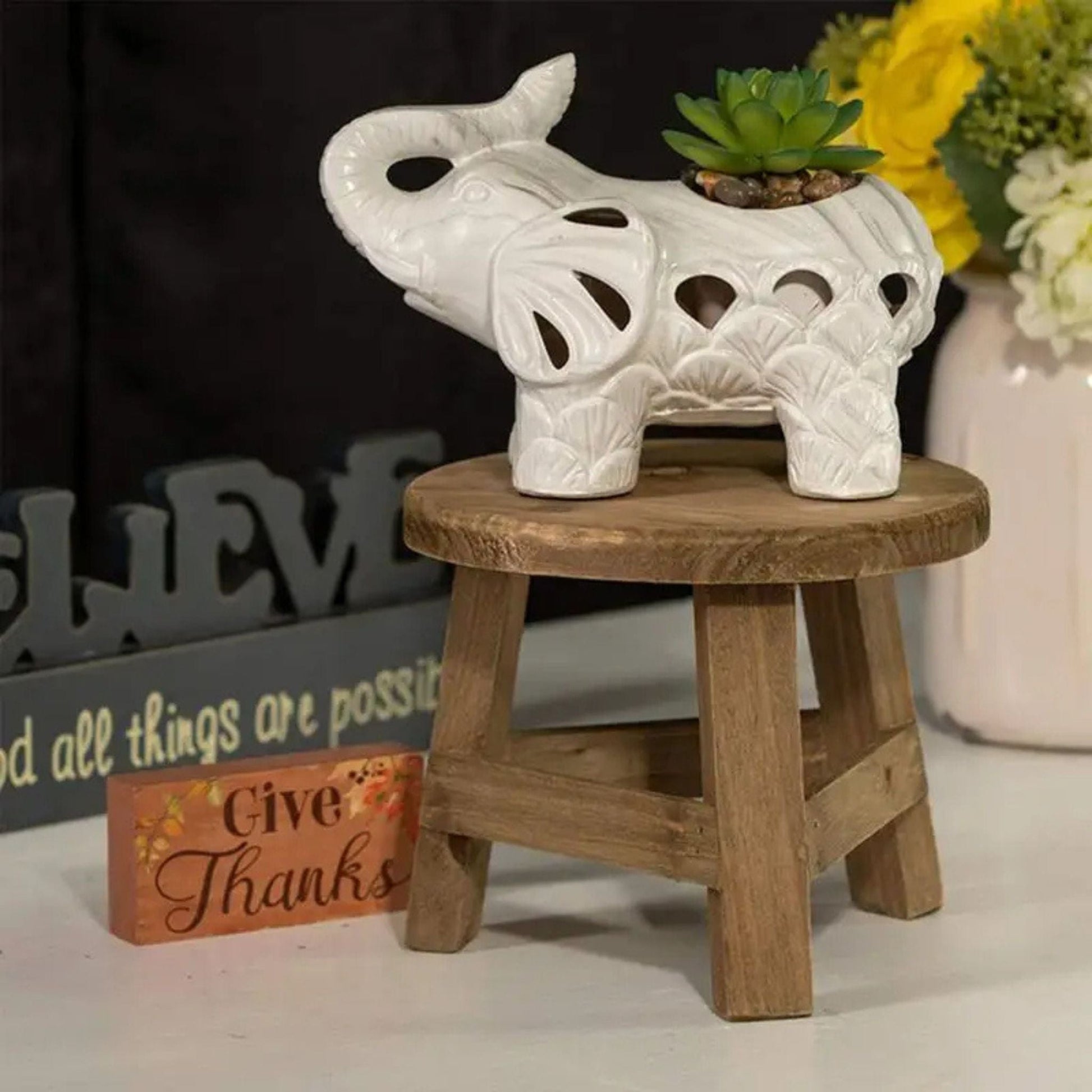 Tabouret en bois pour plante | UT. Unique