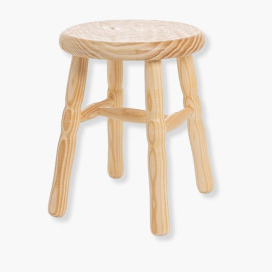 Tabouret rond en bois massif 19cm / Lot de 20