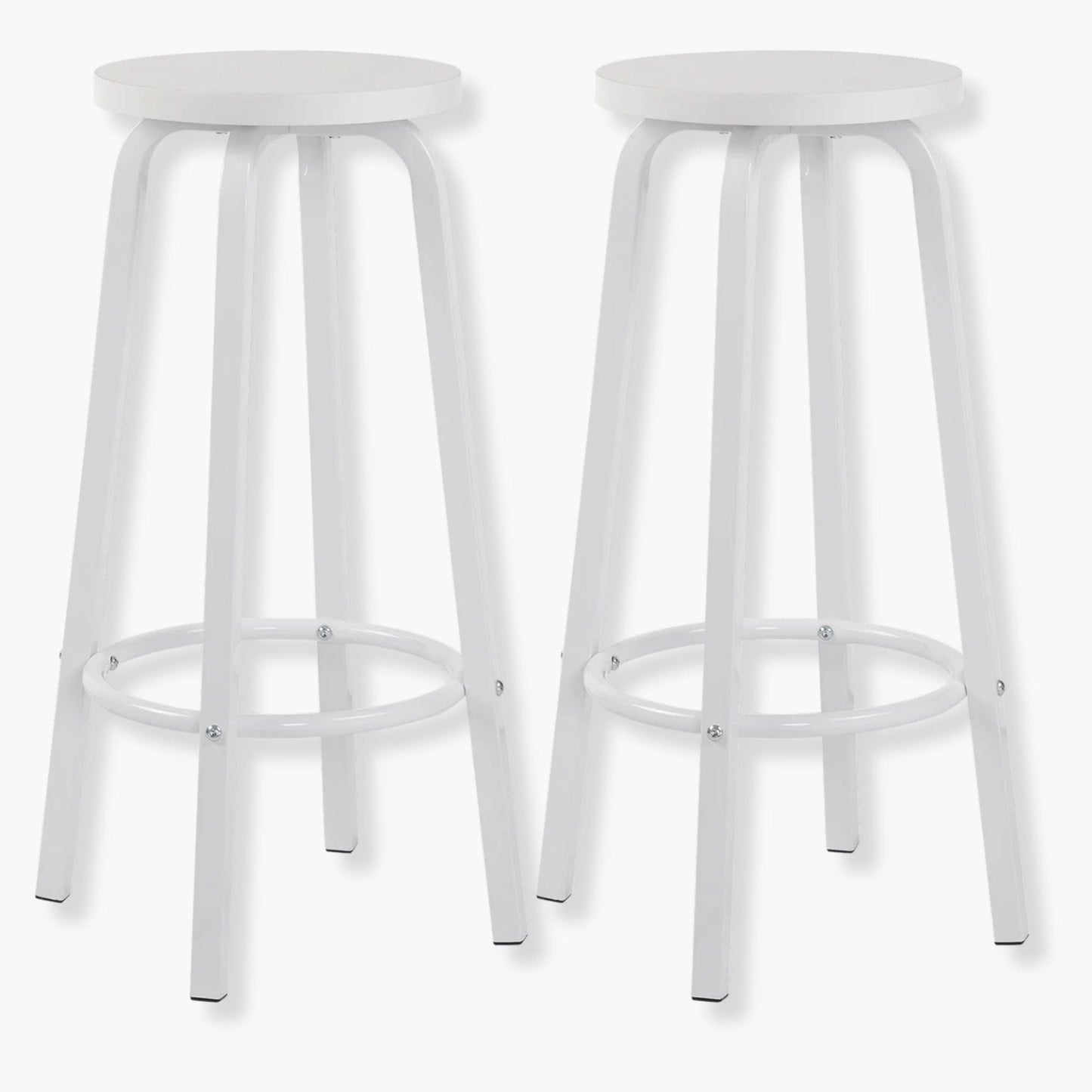 Tabourets de Bar Hauts – Lot de 2 | UT. Blanc pur