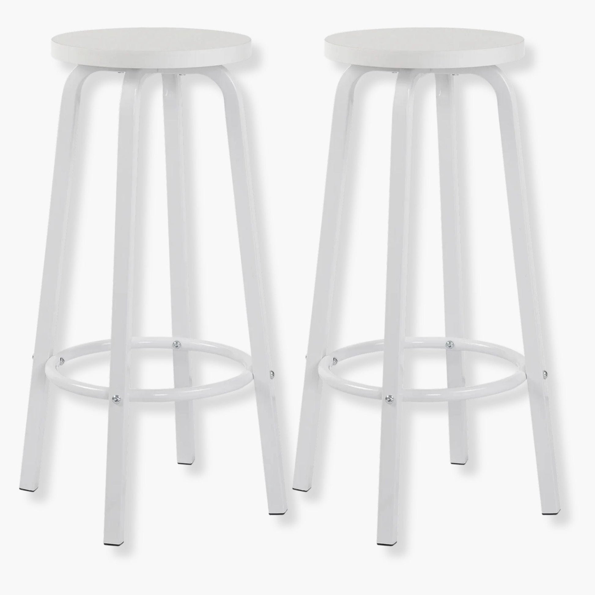 Tabourets de Bar Hauts – Lot de 2 | UT. Blanc pur