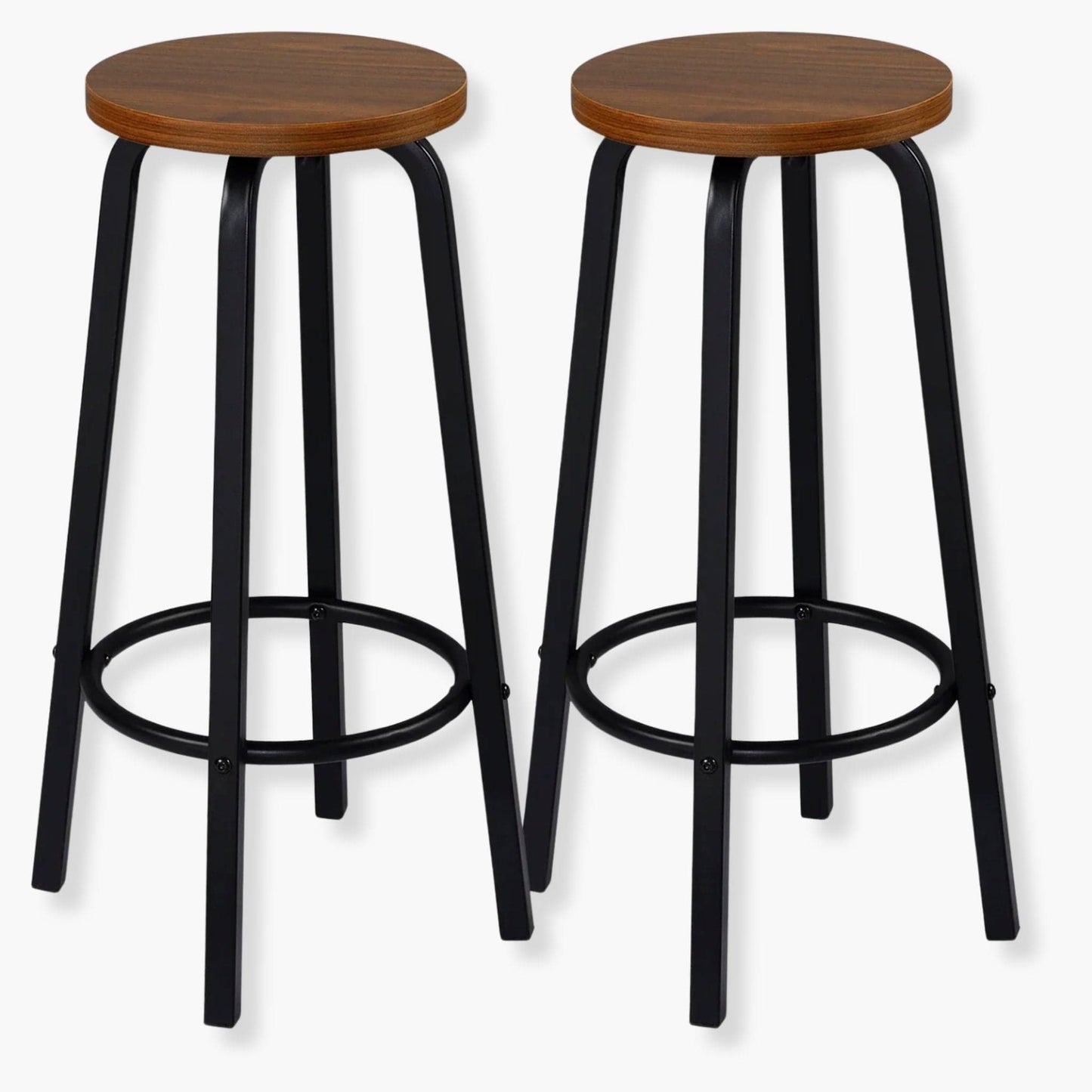 Tabourets de Bar Hauts – Lot de 2 | UT. Hêtre brun
