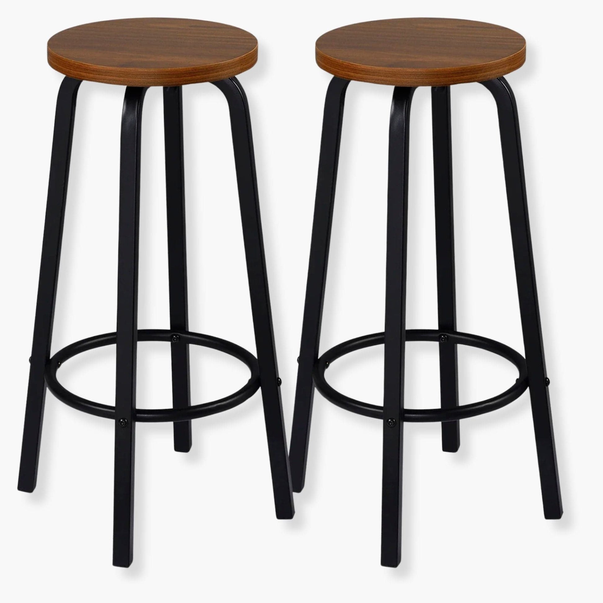 Tabourets de Bar Hauts – Lot de 2 | UT. Hêtre brun