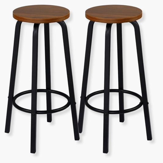 Tabourets de Bar Hauts – Lot de 2 | UT. Hêtre brun